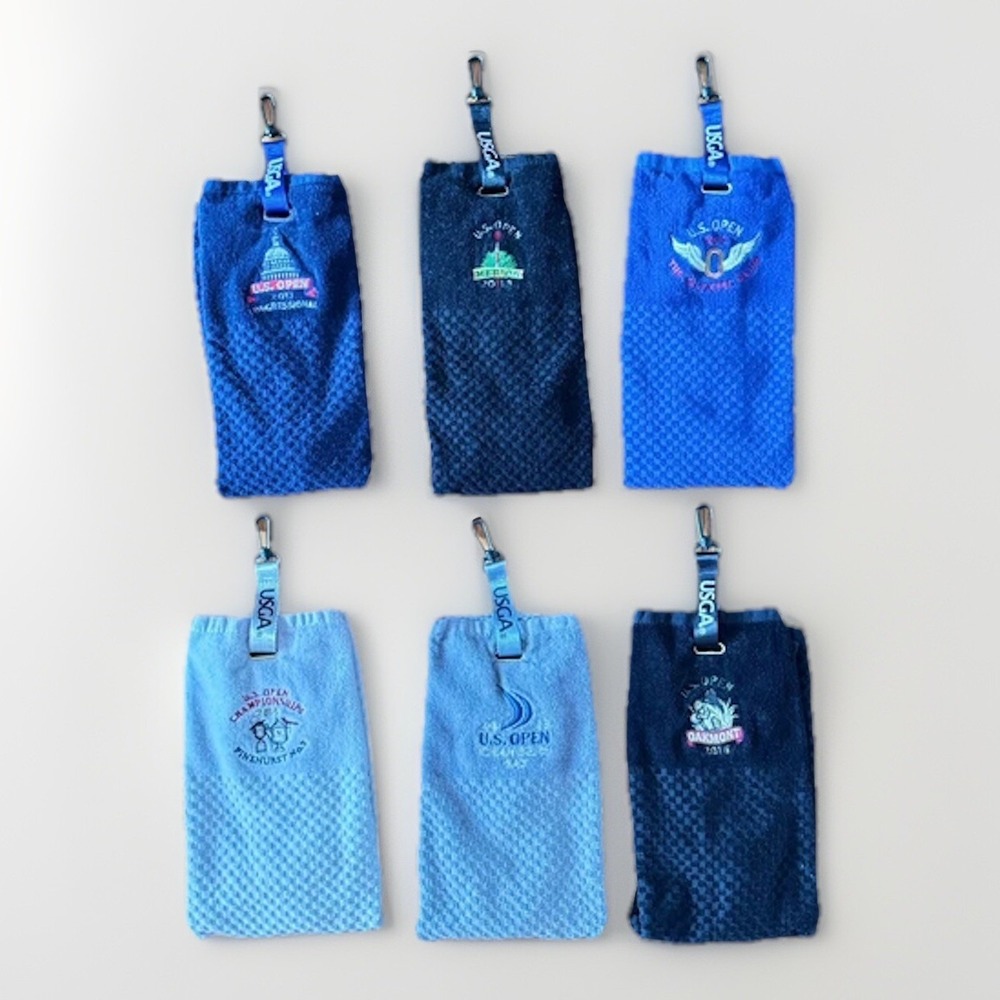 6 U.S. OPEN Golf Towels 2011-2016‎ USGA MEMBER Cloth Clip Oakmont Chambers Bay